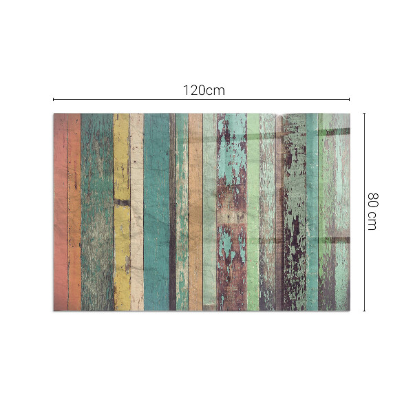 Plaat voor onder kachel Borden in vele kleurrijke tinten.