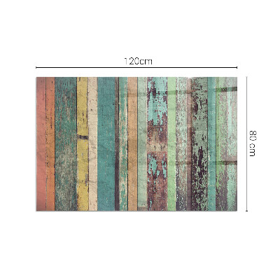 Plaat voor onder kachel Borden in vele kleurrijke tinten.