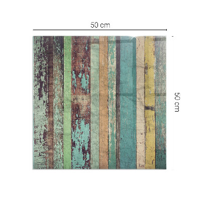 Plaat voor onder kachel Borden in vele kleurrijke tinten.