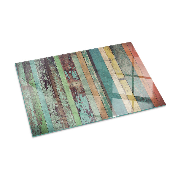 Plaat voor onder kachel Borden in vele kleurrijke tinten.