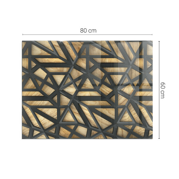 Vloerplaat openhaard Geometrische patronen met een houten achtergrond.