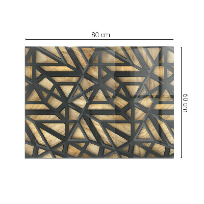 Vloerplaat openhaard Geometrische patronen met een houten achtergrond.