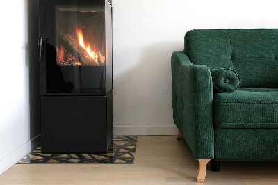 Vloerplaat openhaard Geometrische patronen met een houten achtergrond.