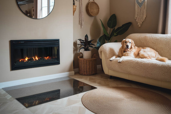 Plaat voor onder kachel Patroon van stenen bestrating