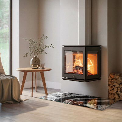 Vloerplaat openhaard Lijnen en golven in een moderne uitvoering