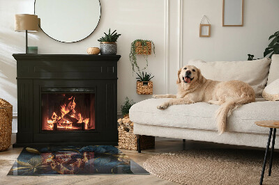 Vloerplaat openhaard Chique bladeren in een patroon