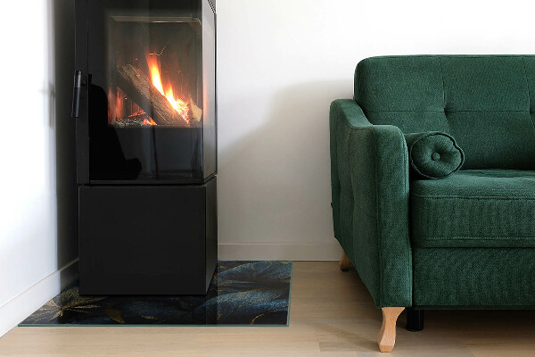 Vloerplaat openhaard Chique bladeren in een patroon