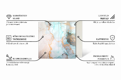 Plaat voor onder kachel Abstracte kleurgolven