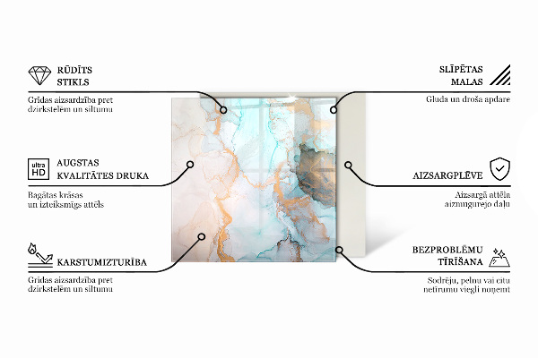 Plaat voor onder kachel Abstracte kleurgolven