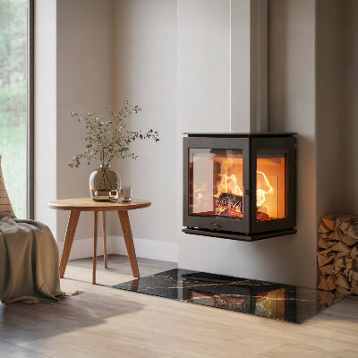 Vloerplaat openhaard Klassiek marmer met subtiele aderen.