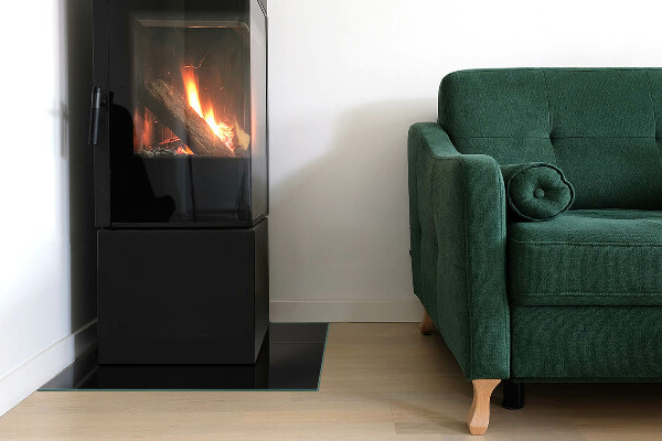 Plaat voor onder kachel Kleur: Donker grafiet