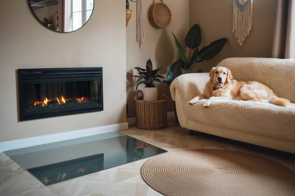 Vloerplaat openhaard Zeekleur