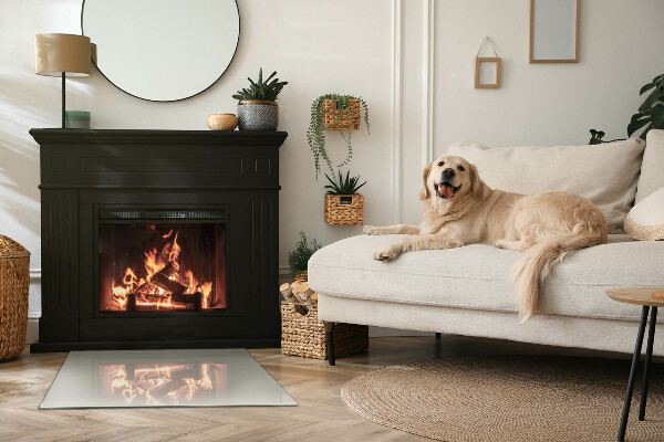 Plaat voor onder kachel Lichtcrème kleur