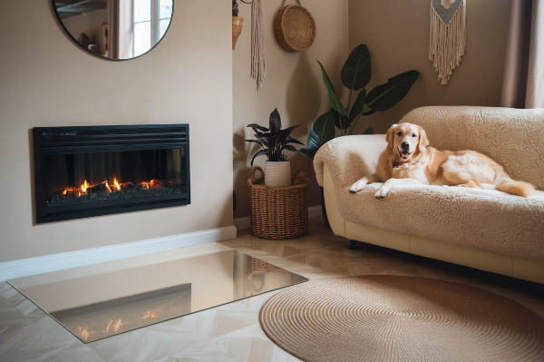 Plaat voor onder kachel Kleur beige