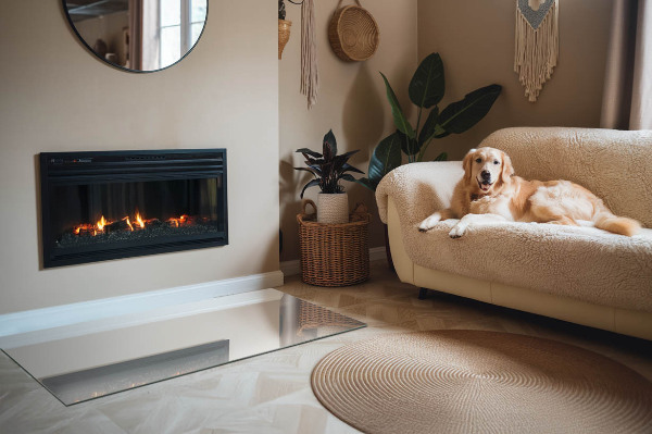 Plaat voor onder kachel Ivoorkleur