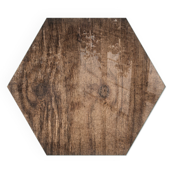 Zeshoekige plaat onder houtkachel Grenenhoutpatroon