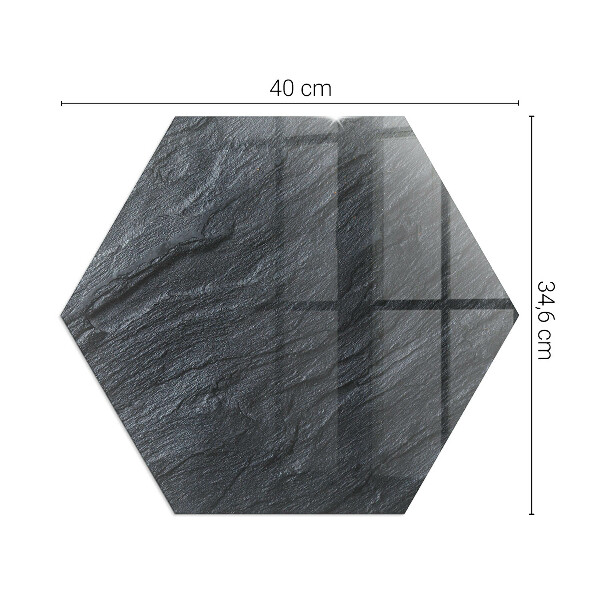 Zeshoekige plaat onder houtkachel Patroon van rotsstructuur
