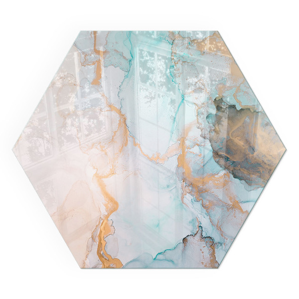 Zeshoekige plaat onder houtkachel Vloeiend abstract motief