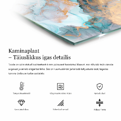 Zeshoekige plaat onder houtkachel Vloeiend abstract motief