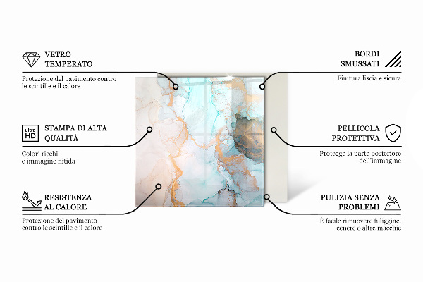 Zeshoekige plaat onder houtkachel Vloeiend abstract motief