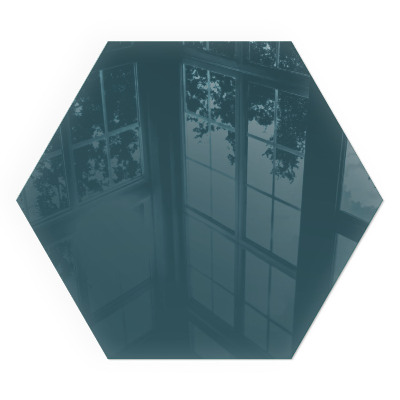 Zeshoekige onderplaat kachel Zeekleur