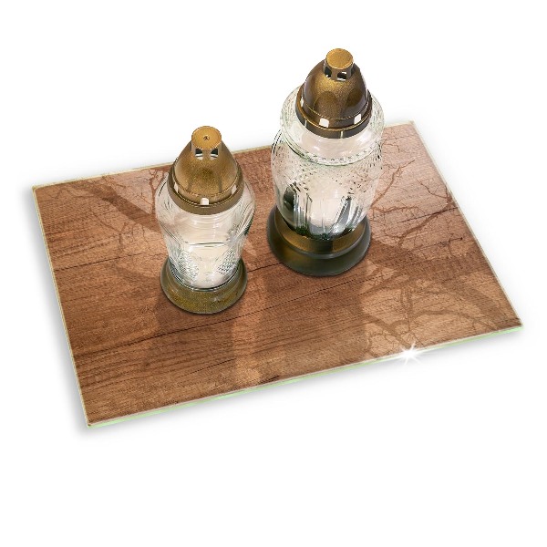 Glasplaat voor grafkaars Houtstructuur