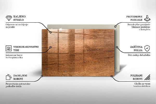 Glasplaat voor grafkaars Houtstructuur