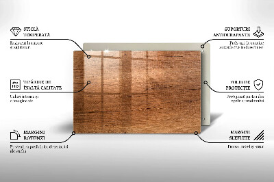 Glasplaat voor grafkaars Houtstructuur