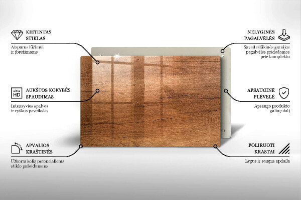 Glasplaat voor grafkaars Houtstructuur