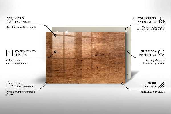 Glasplaat voor grafkaars Houtstructuur