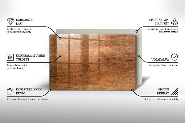 Glasplaat voor grafkaars Houtstructuur