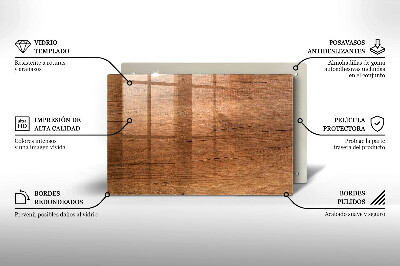Glasplaat voor grafkaars Houtstructuur