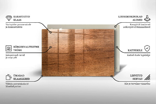 Glasplaat voor grafkaars Houtstructuur