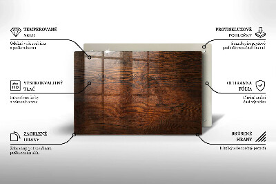 Glasplaat voor grafkaars Donkere houten plank