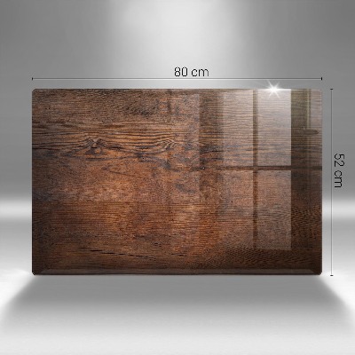 Glasplaat voor grafkaars Donkere houten plank