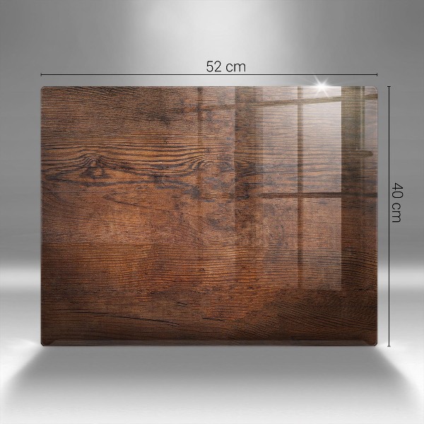 Glasplaat voor grafkaars Donkere houten plank