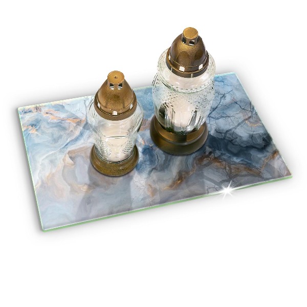 Glasplaat voor grafkaars Marmertextuur