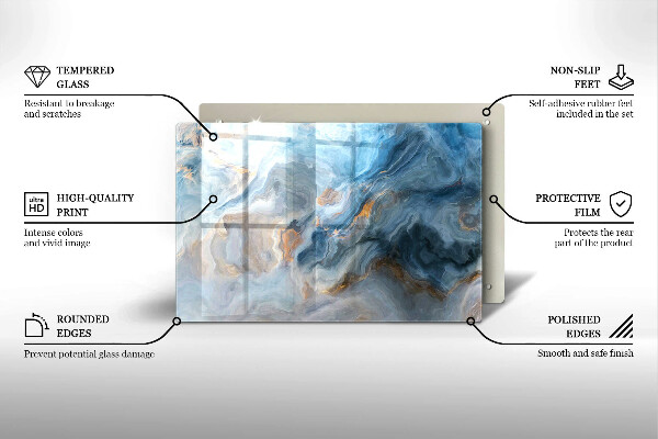 Glasplaat voor grafkaars Marmertextuur