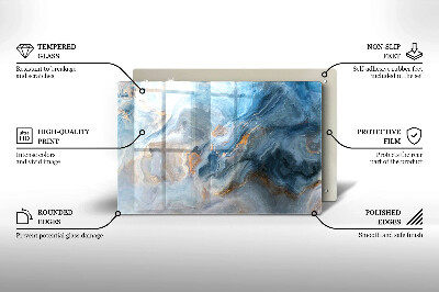 Glasplaat voor grafkaars Marmertextuur