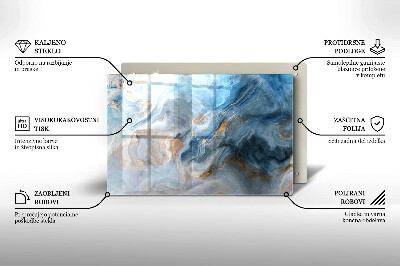 Glasplaat voor grafkaars Marmertextuur