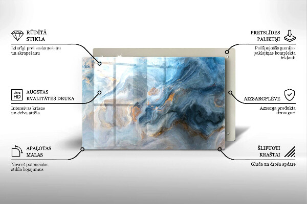Glasplaat voor grafkaars Marmertextuur