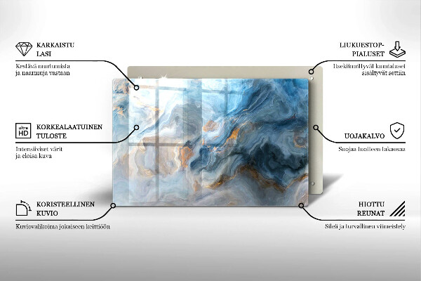Glasplaat voor grafkaars Marmertextuur