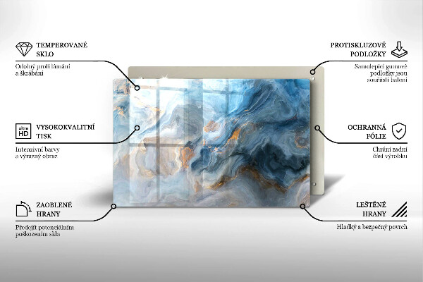 Glasplaat voor grafkaars Marmertextuur