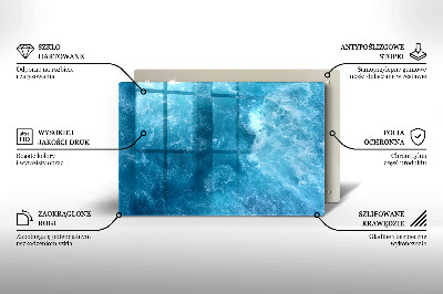 Glasplaat voor grafkaars Blauw water