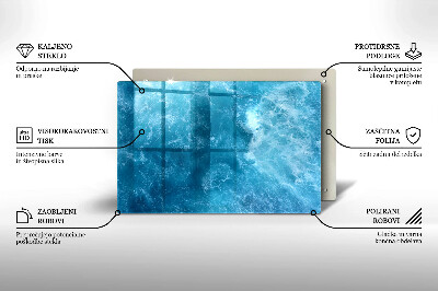Glasplaat voor grafkaars Blauw water