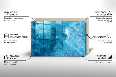 Glasplaat voor grafkaars Blauw water