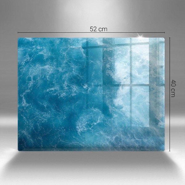 Glasplaat voor grafkaars Blauw water