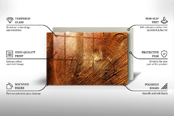 Glasplaat voor grafkaars Houtringen