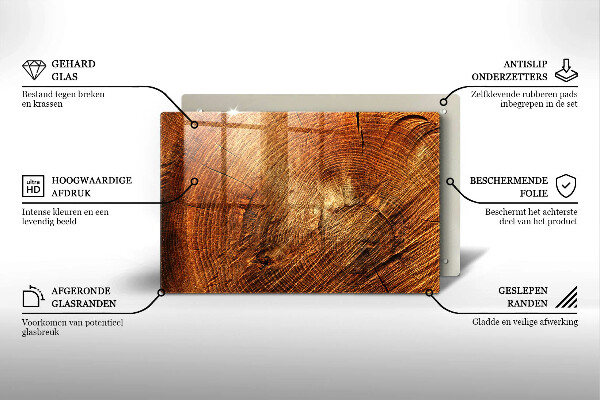 Glasplaat voor grafkaars Houtringen