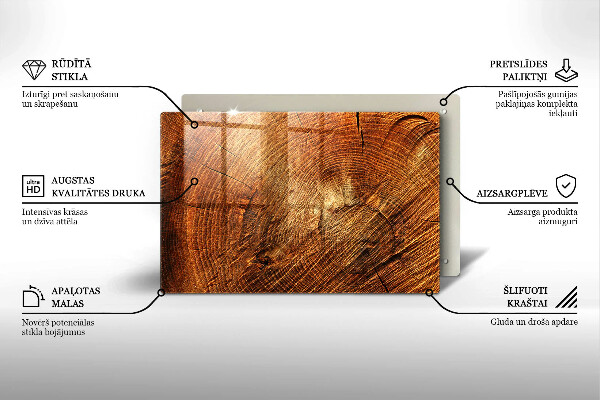 Glasplaat voor grafkaars Houtringen